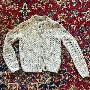 Point Sur by J. Crew pointelle knit cardigan with mohair and wool | XS | gray